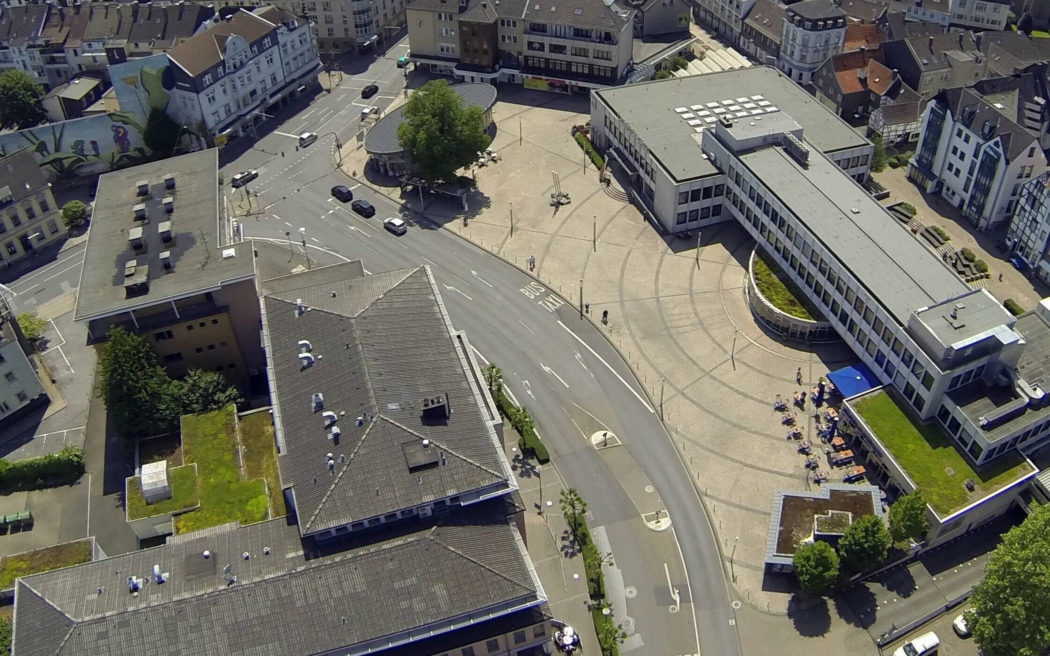 Mettmann Jubiläumsplatz Luftaufnahme