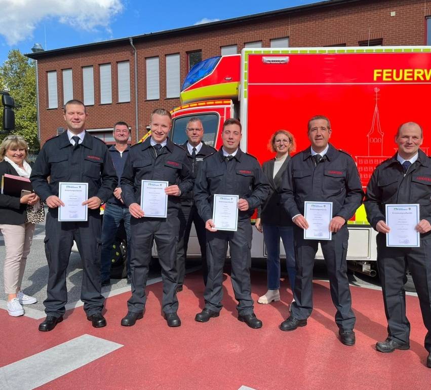 Eine starke Truppe: Die Feuerwehrleute mit