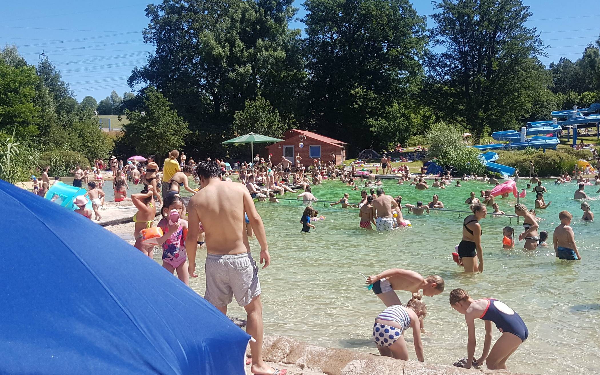  Zahlreiche Gäste aus der Region besuchen in diesen Tagen das Naturfreibad in Mettmann. 