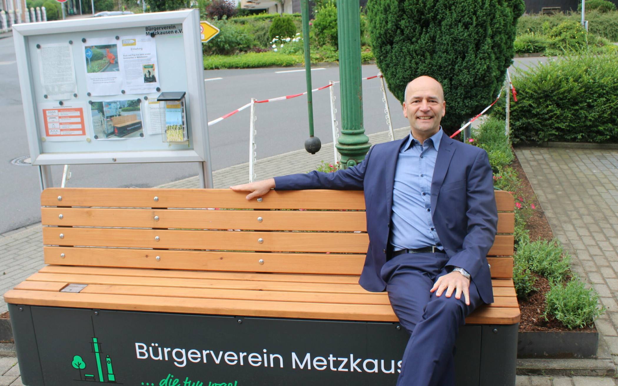 Gregor Neumann auf der Tankbank an der Homberger Straße 4.   