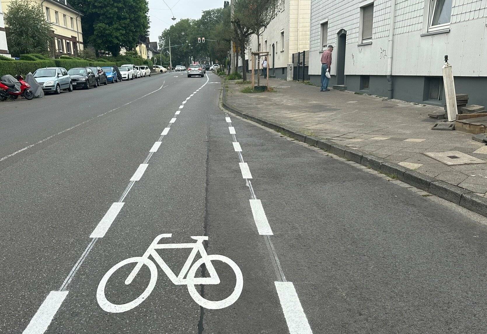 Fahrradstreifen Düsseldorfer Straße Mettmann.&#x21e5;Foto: Stadt Mettmann