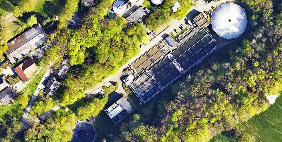 Das Klärwerk Mettmann aus der Vogelperspektive.&#x21e5;Foto: