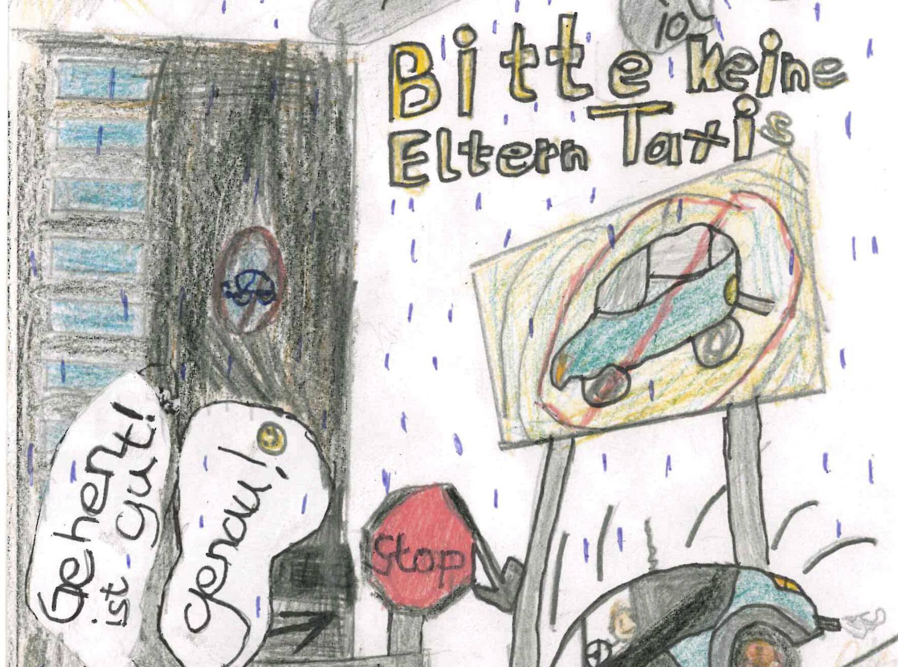 Neues Motiv für den Flyer „Wir wollen gehen! Zu Fuß statt Elterntaxi“