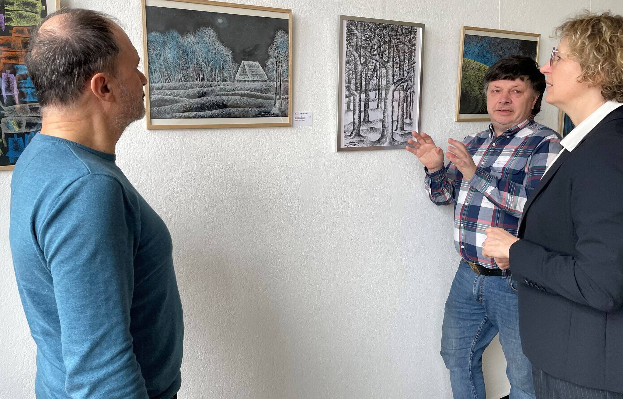 Bürgermeisterin Sandra Pietschmann, Michalis Papadopoulos (l.)