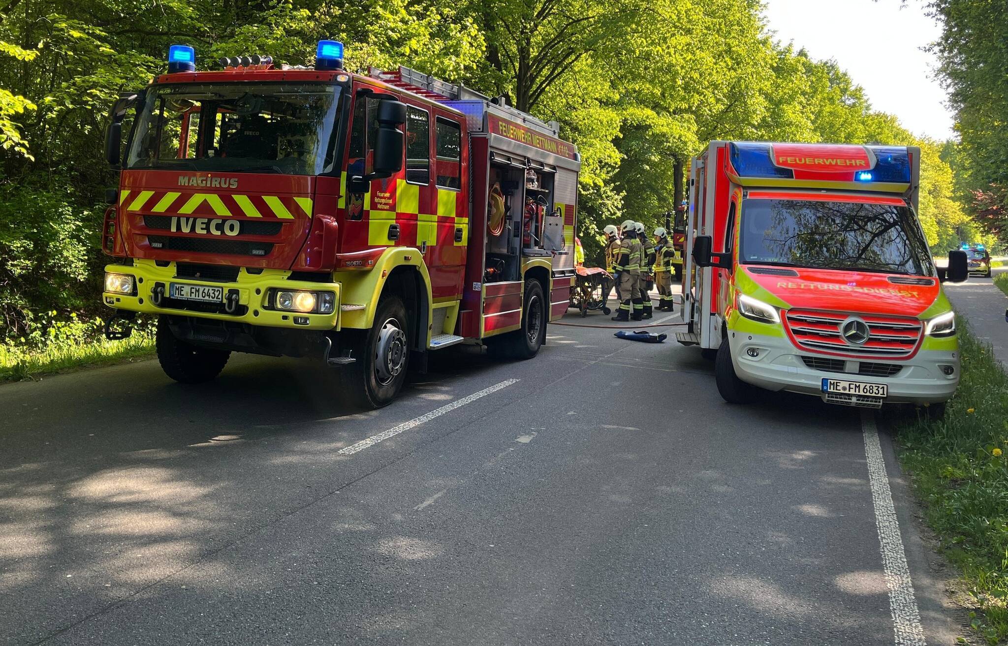 Unfallstelle am Südring in Mettmann.