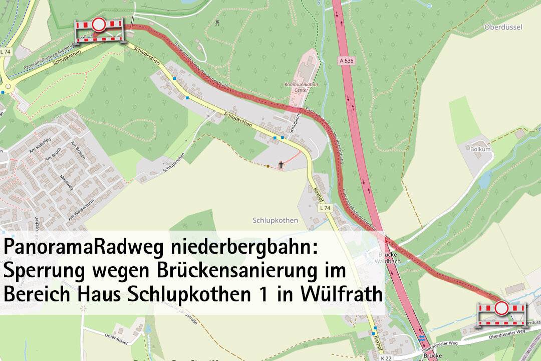 Brücke über Panoramaradweg in Wülfrath wird saniert