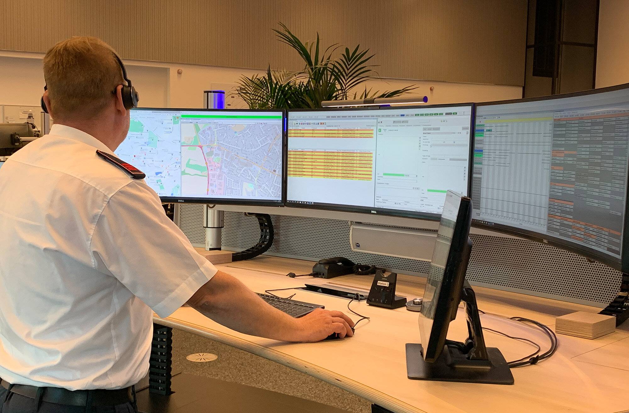 Die Leitstelle der Feuerwehr des Kreises