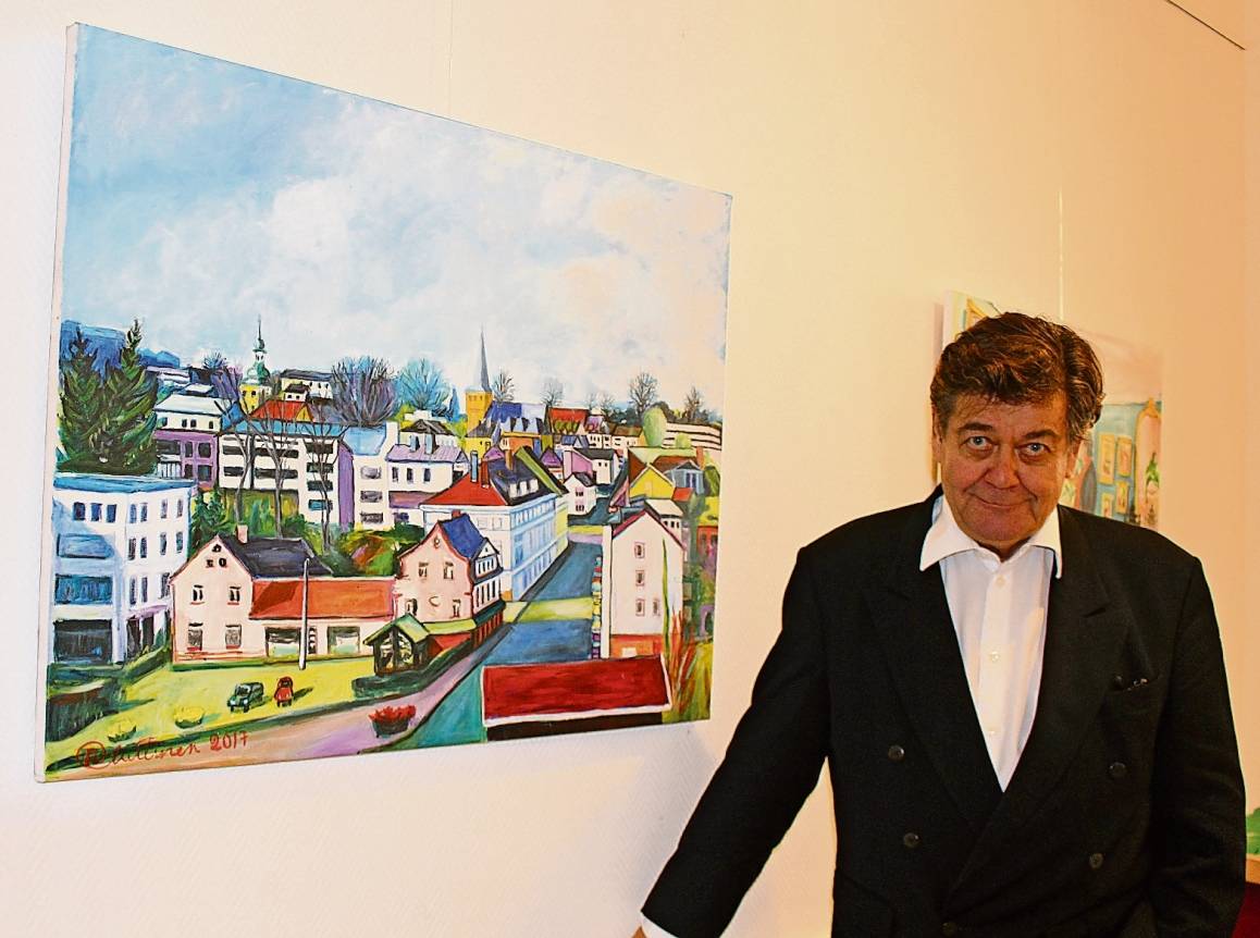  Der finnische Künstler Rauno Luttinen stellt seine von Mettmann inspirierten Bilder in der Kulturvilla aus. 