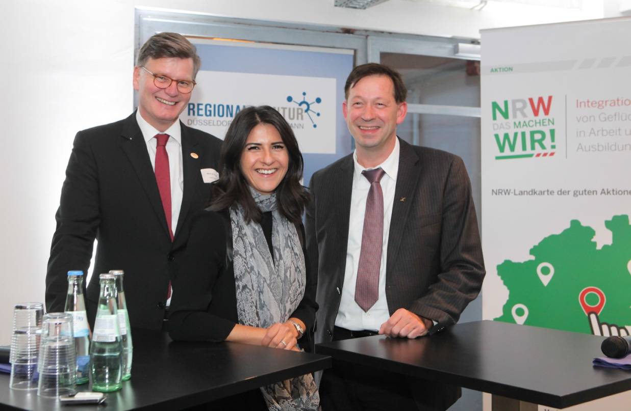  Kreisdirektor Martin M. Richter und Düsseldorfs Stadtdirektor Burkhard Hintzsche trafen sich jetzt mit Staatssekretärin Serap Güler im Rahmen der Veranstaltung "NRW — Das machen wir!". 