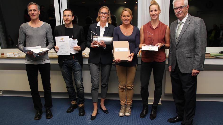 Die Platzierten in der Gesamtwertung: (v.l.): Wolfgang Lenz, Stefan Faßbender, Maya von...