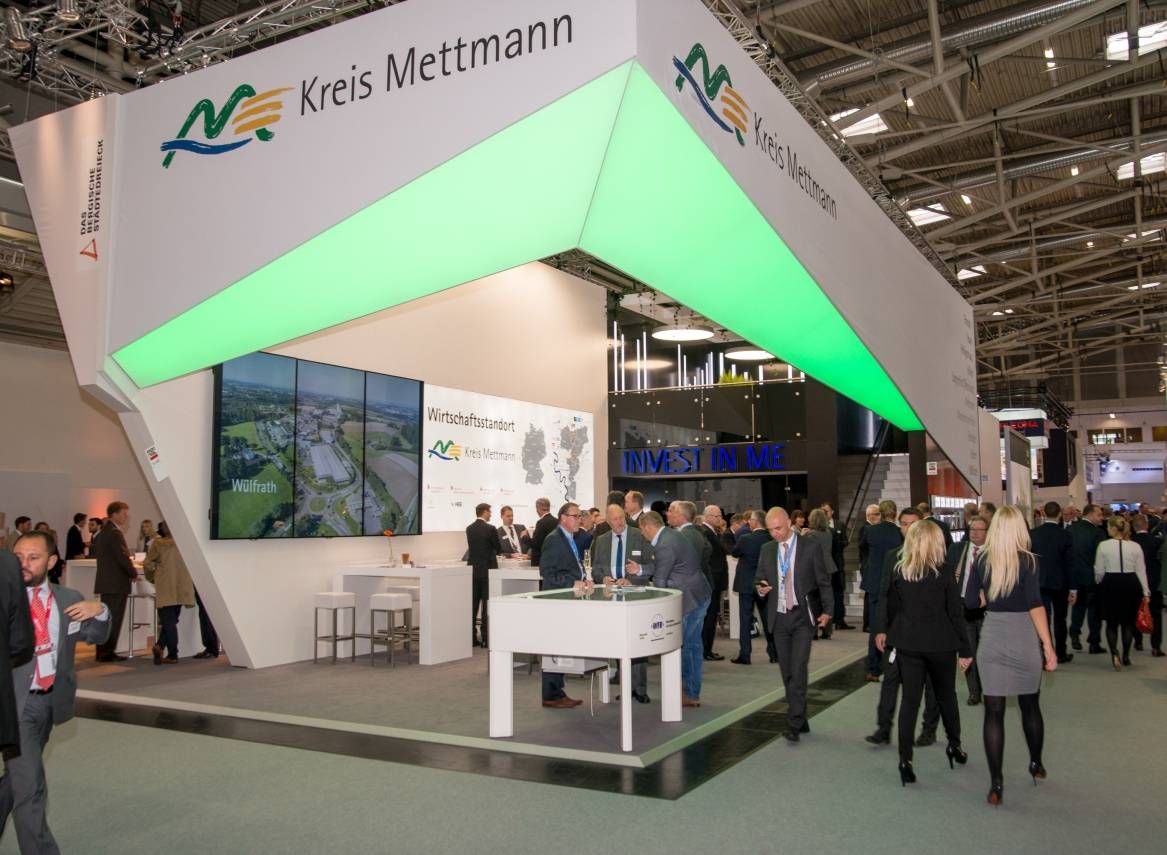  Der Messestand, mit dem sich der Kreis Mettmann und die kreisangehörigen Städte auf der Expo Real präsentierten.  
