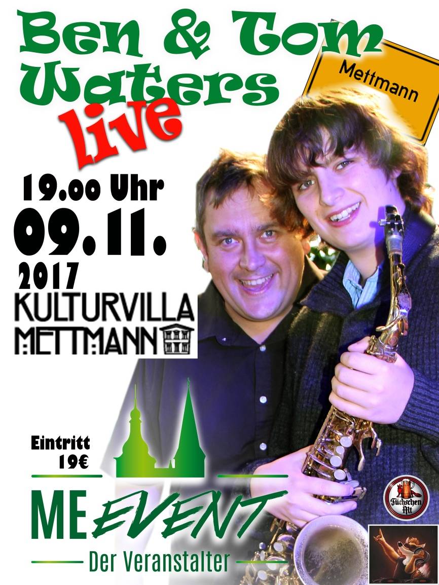 Ben und Tom Waters erneut live in der Kulturvilla Mettmann