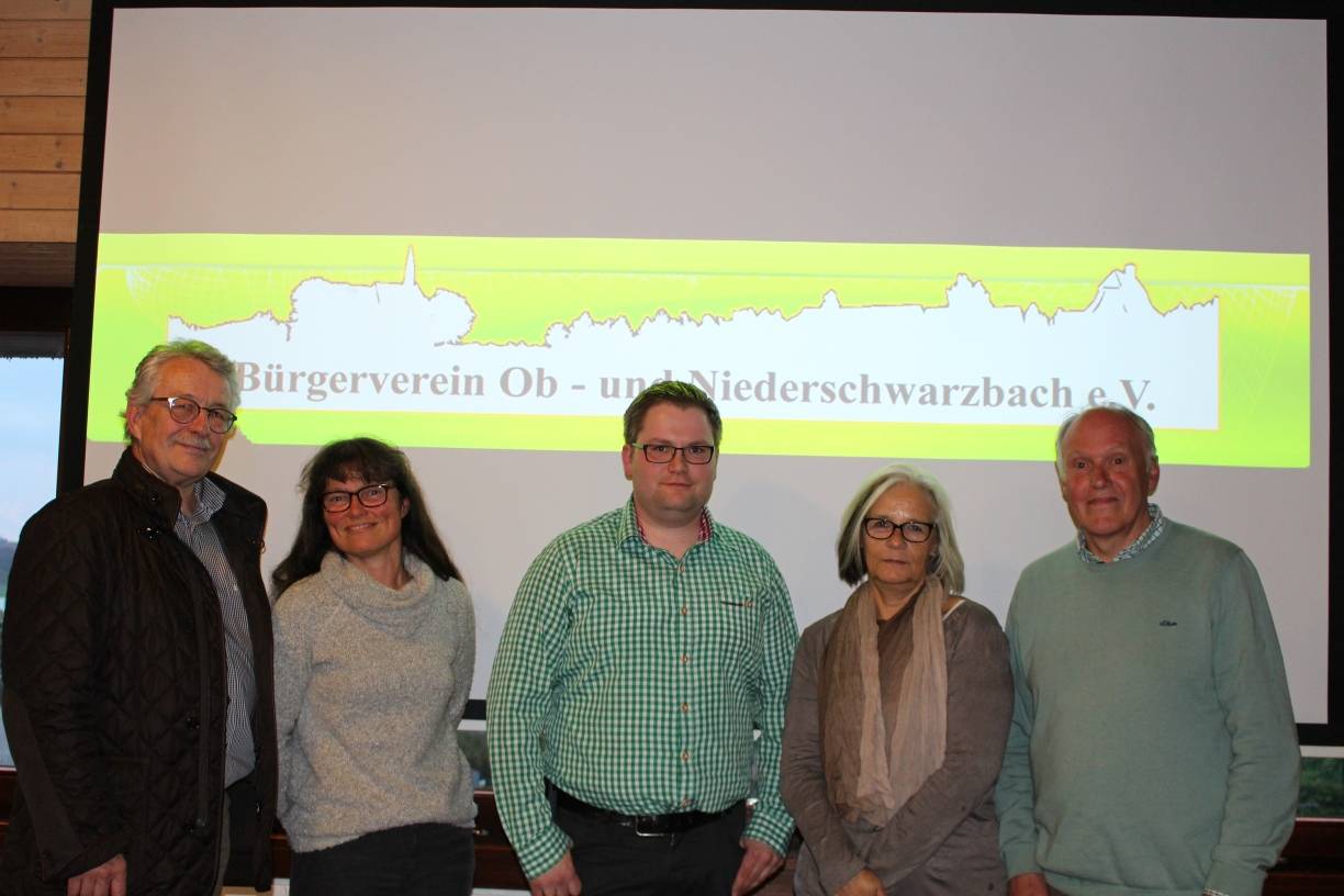  Der noch amtierende Vorstand des Bürgervereins Ob- und Niederschwarzbach: Bernd Botscher, Andrea Bocks, Christoph Siegert, Martina Wollny und Helmut Gienau. 