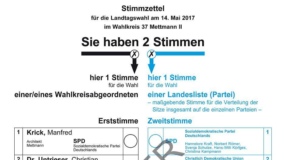 Die Wahlzettel für die Landtagswahl