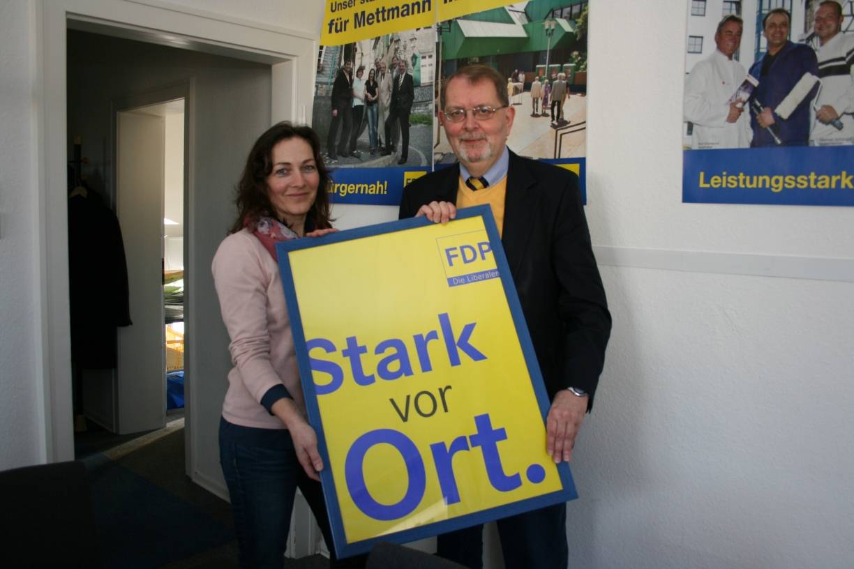  Andrea Metz und Klaus Müller schärfen das Profil ihrer Partei in Mettmann. 