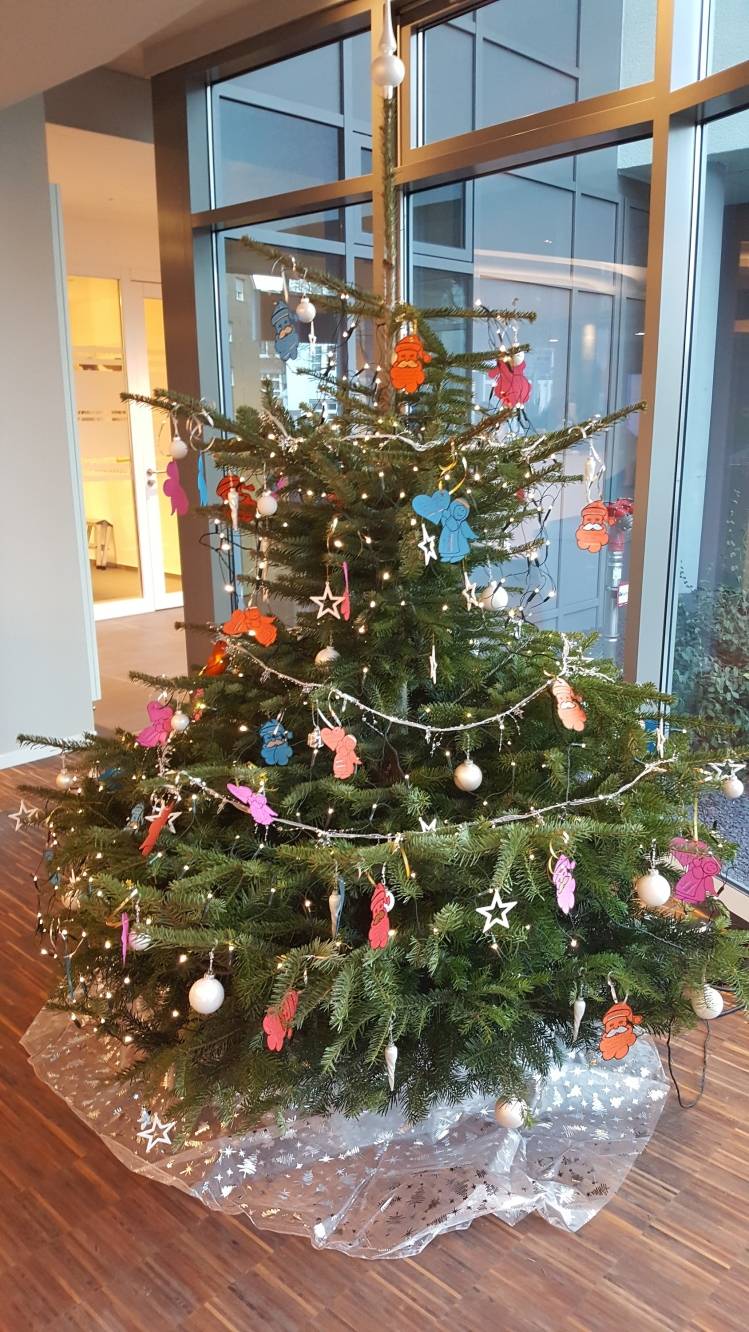  Der Weihnachtsbaum steht im Foyer des EVK. 
