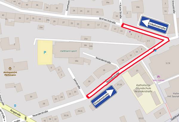 Vollsperrung im Einmündungsbereich Neander-/Bismarckstraße wird ab 4. April aufgehoben