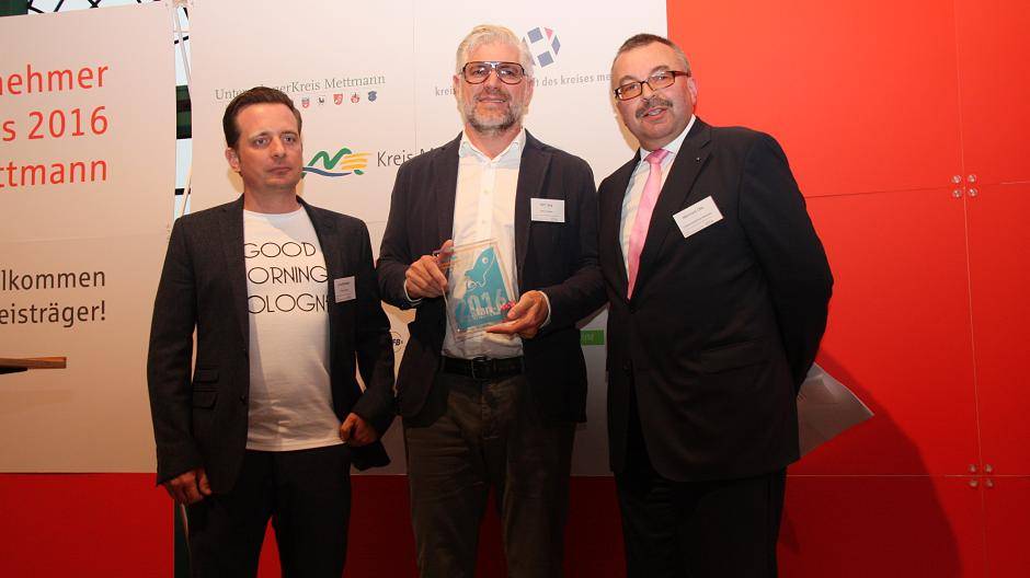 Die Preisträger „Start-up des Jahres“ Lars Backhaus und Karl Lang von der PIXLIP...