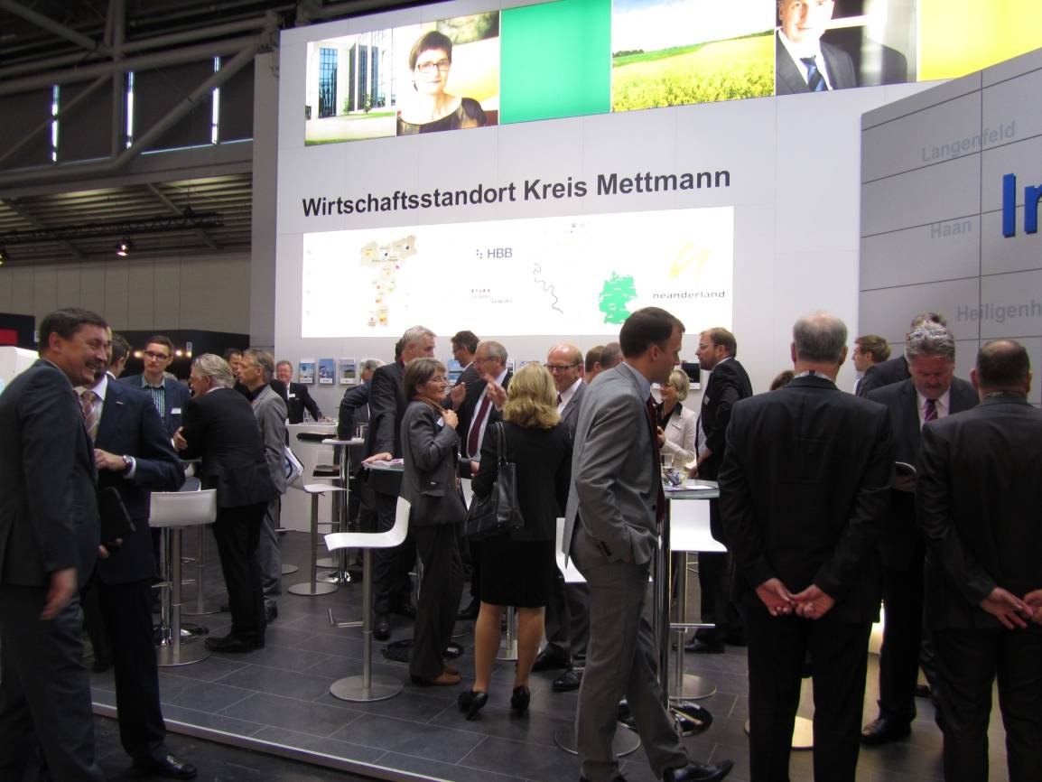  Der gut besuchte Messestand des Kreises auf der Expo Real 2014. 