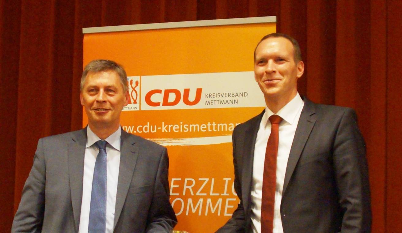  CDU-NRW Genaralsekretär Bodo Lötten und Kreisvorsitzender Jan Heinisch (re). 