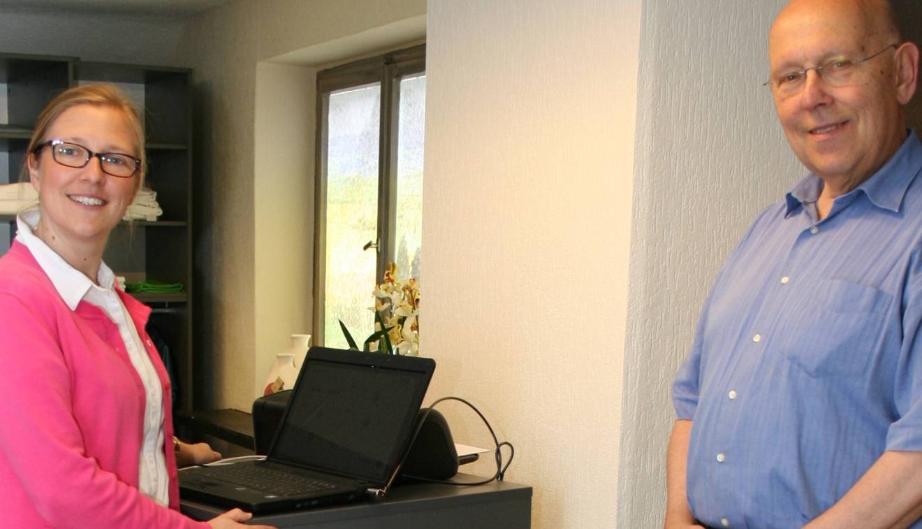  Andrea und Ulrich Lensing führen den Bodyscan vor. 