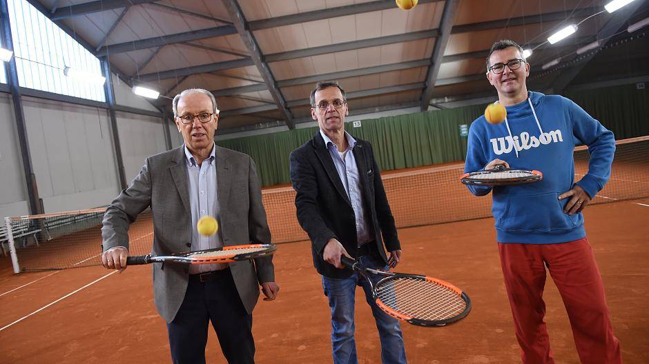 Ralf Andreas, Frank Heinrichs und der hauptamtliche Tennislehrer Manuel...