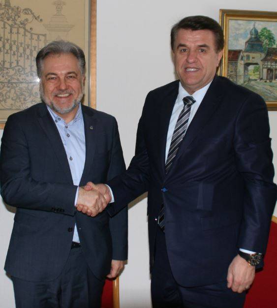  Bürgermeister Thomas Dinkelmann hat im Januar Gorazdes Bürgermeister Muhamed Ramovic im Mettmanner Rathaus begrüßt.  