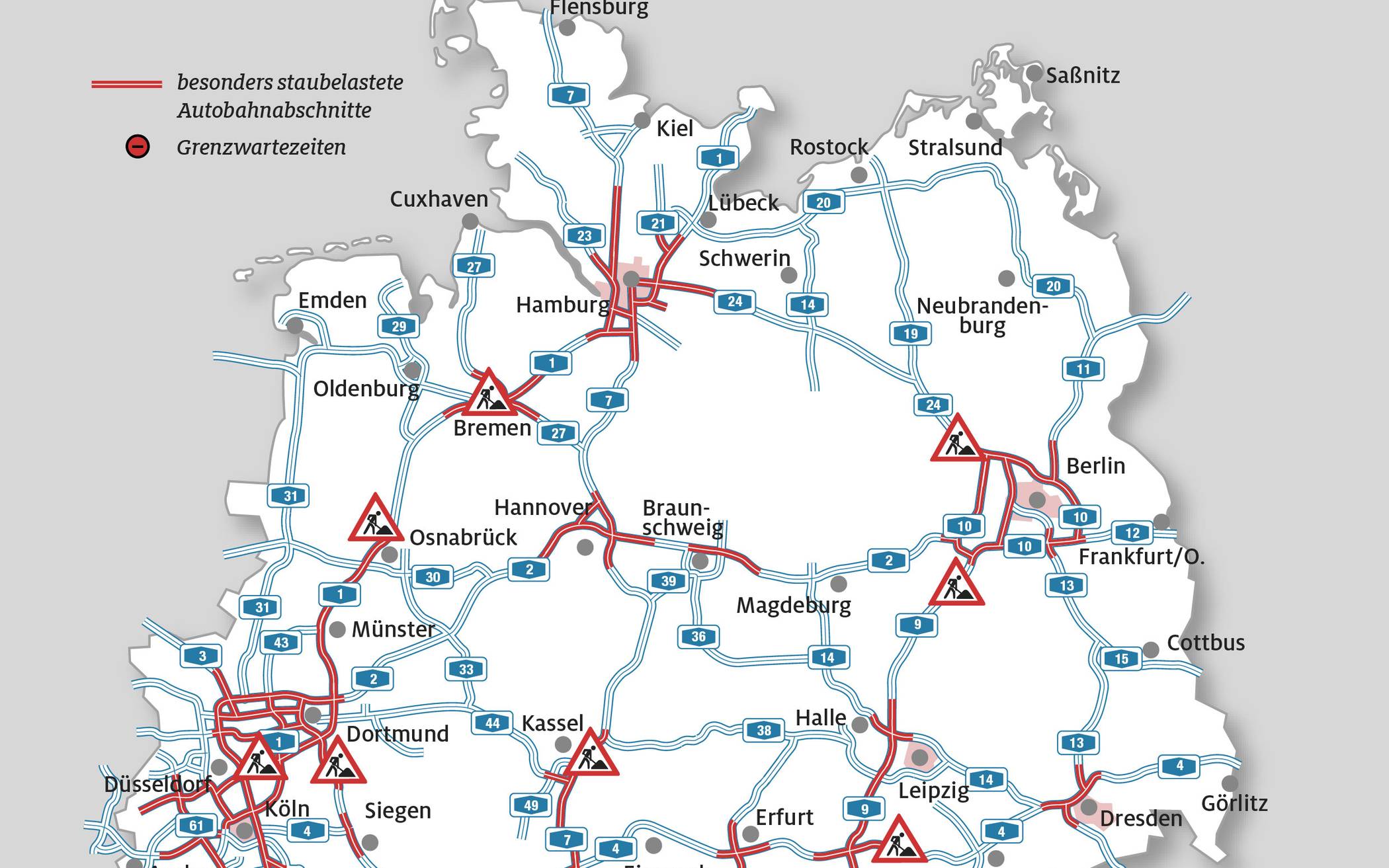 Osterferien-Start in NRW: Stauprognose des ADAC Nordrhein