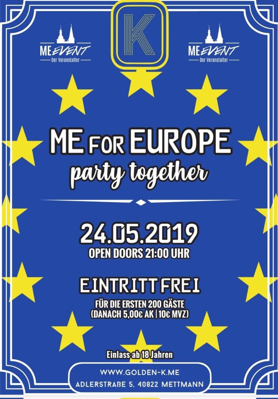 CDU, SPD, FDP, Grüne, Linke und Piraten rufen mit einer Party zur Europawahl auf: „ME for Europe“