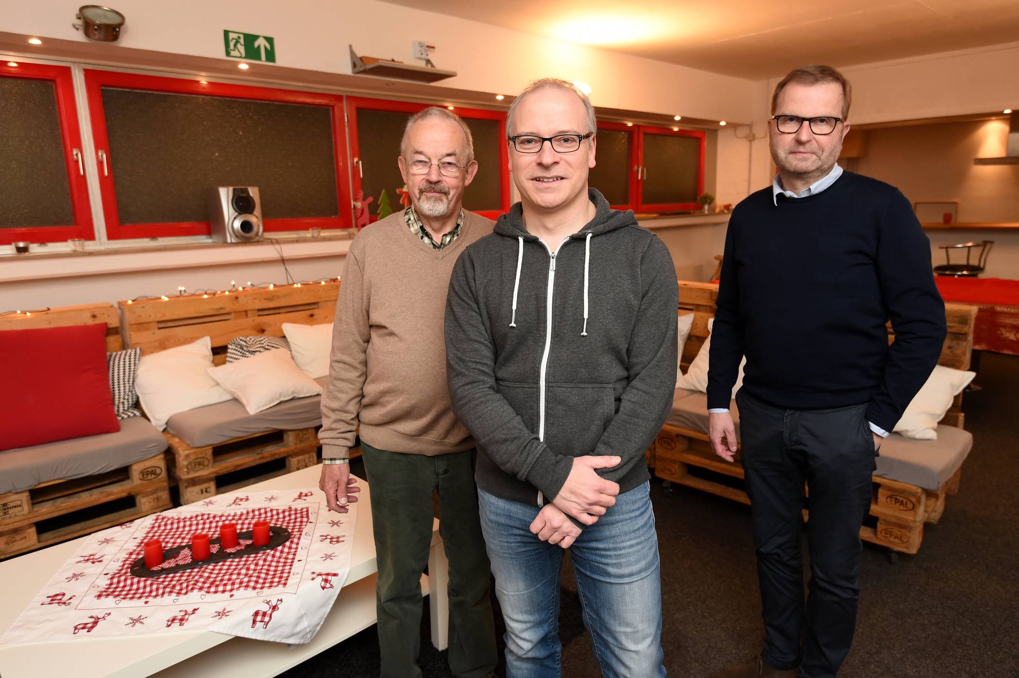  Jürgen Polanz, Raimund Bleckmann und Jörg Bauer von der Gemeindeleitung. 