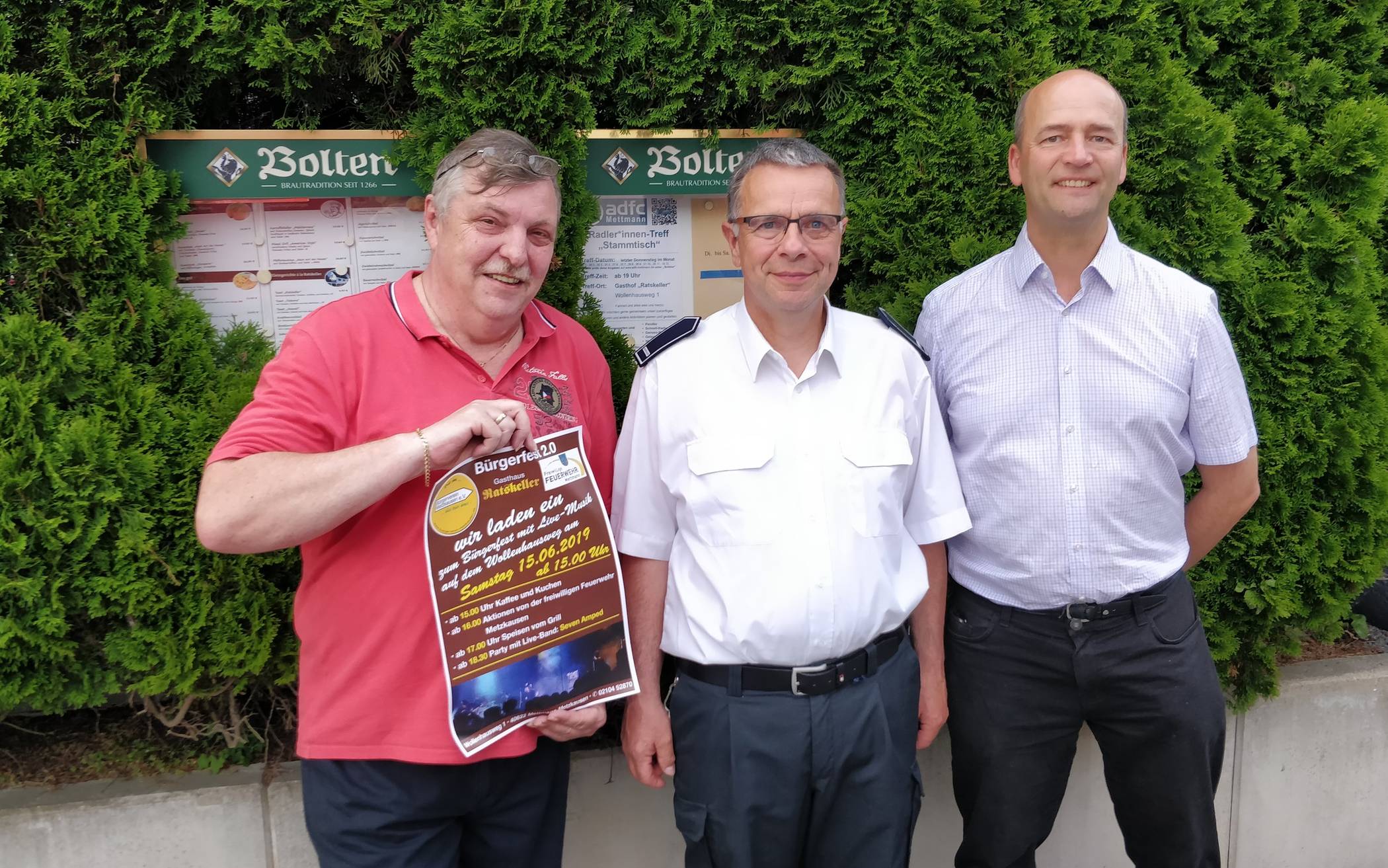  Udo Schmidt, Gustav Voss und Gregor Neumann organisieren das Metzkausener Bürgerfest am Samstag. 