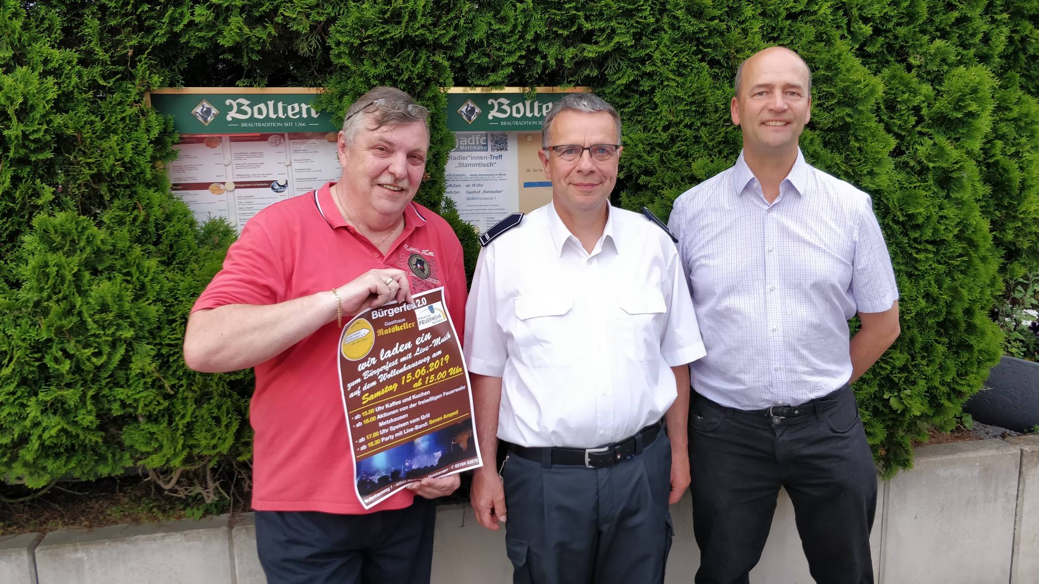  Udo Schmidt, Gustav Voss und Gregor Neumann organisieren das Metzkausener Bürgerfest am Samstag. 