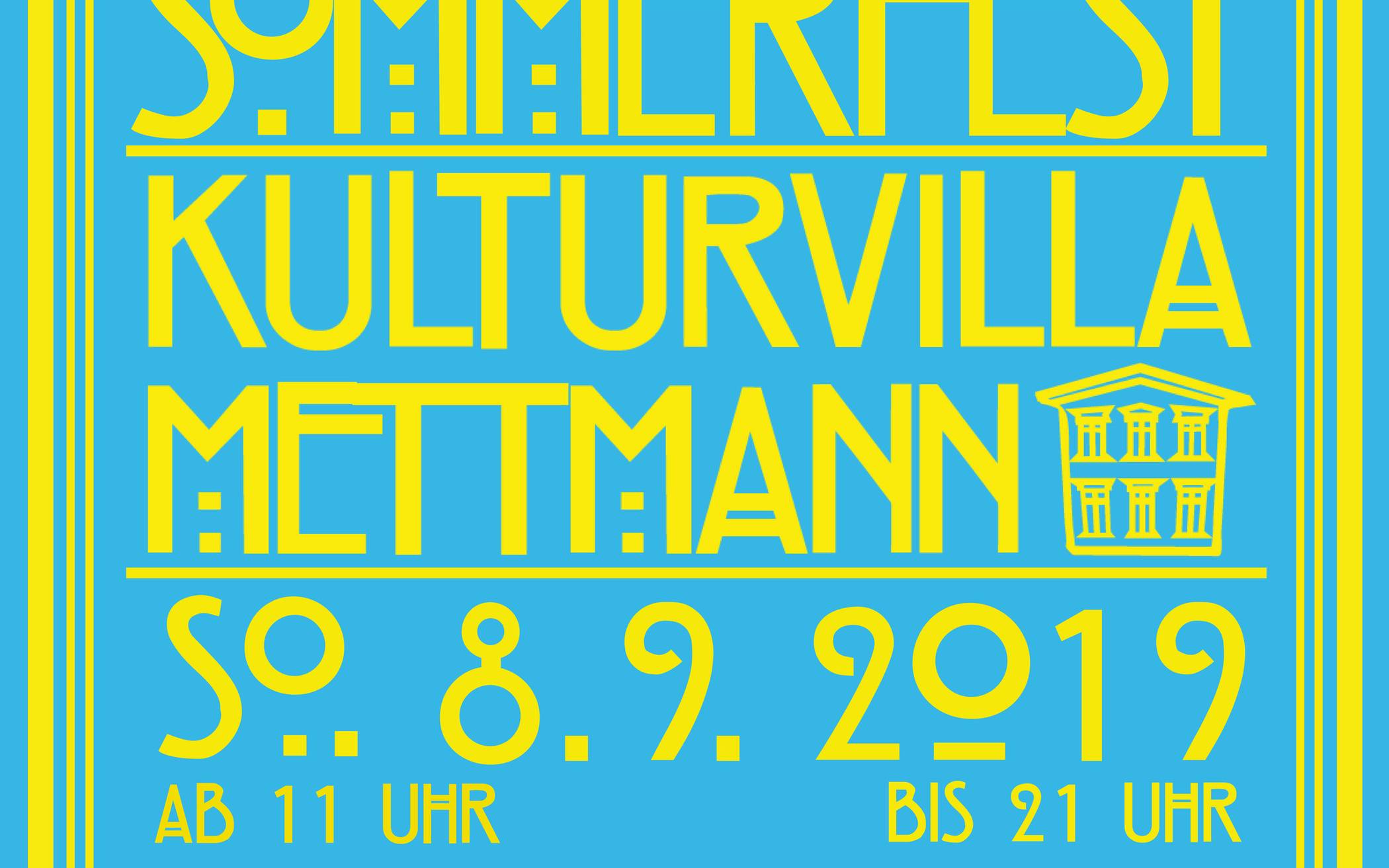 Das große bunte Sommerfest der Mettmanner Kulturvilla am 8. September: Zehn Stunden knallbuntes Programm
