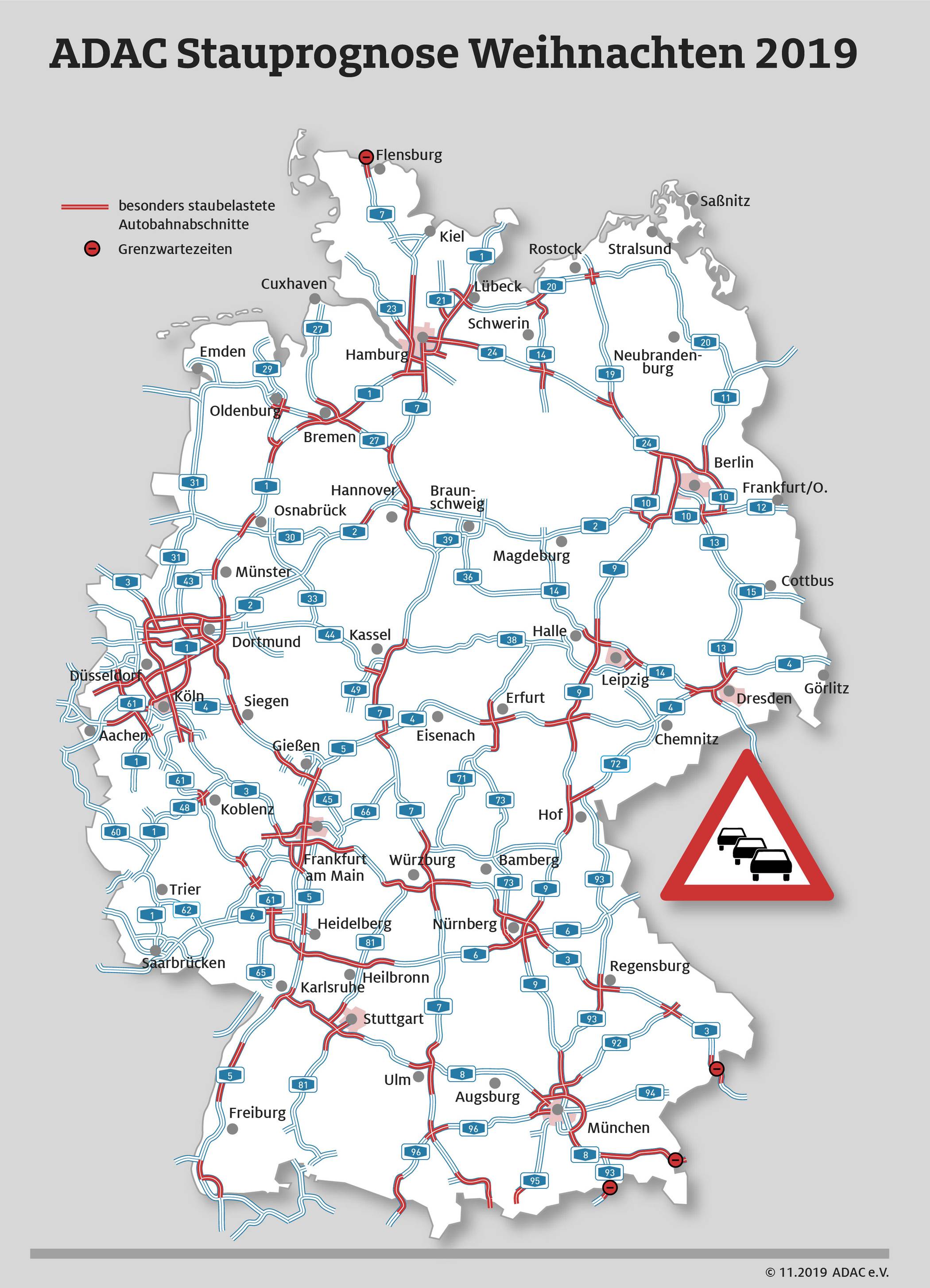 ADAC Stauprognose NRW für Weihnachten und Neujahr: Hier wird es an den Feiertagen eng und voll