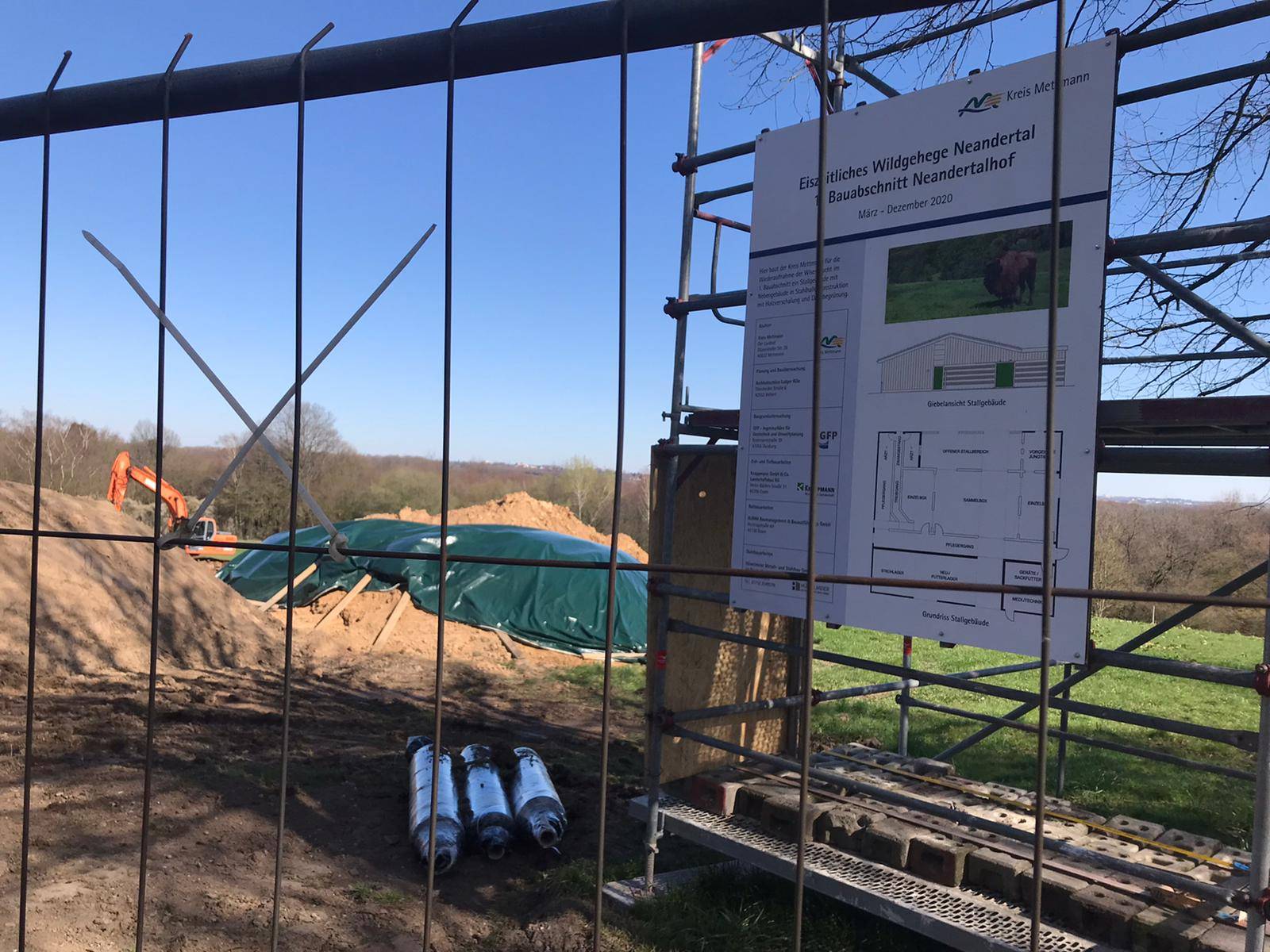 Eiszeitliches Wildgehege im Neandertal: Baufortschritte am Neandertalhof