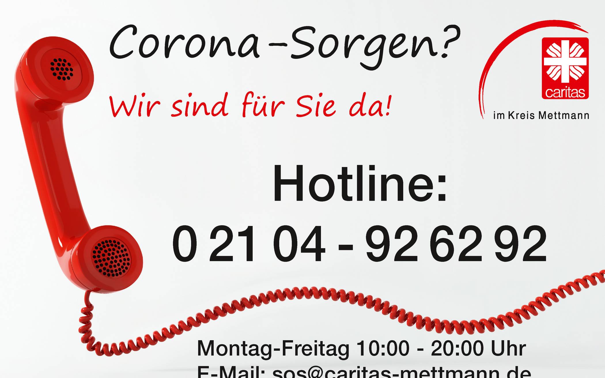 Caritas: Corona Hotline: Hilfe in der Corona-Krise