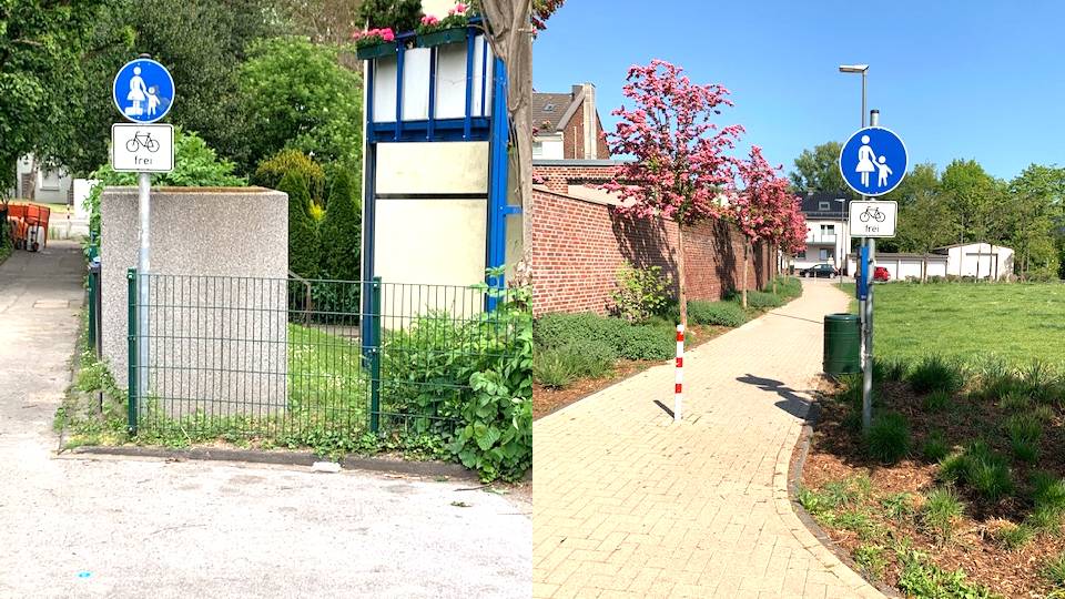  Bequeme Abkürzung für den Radverkehr. 