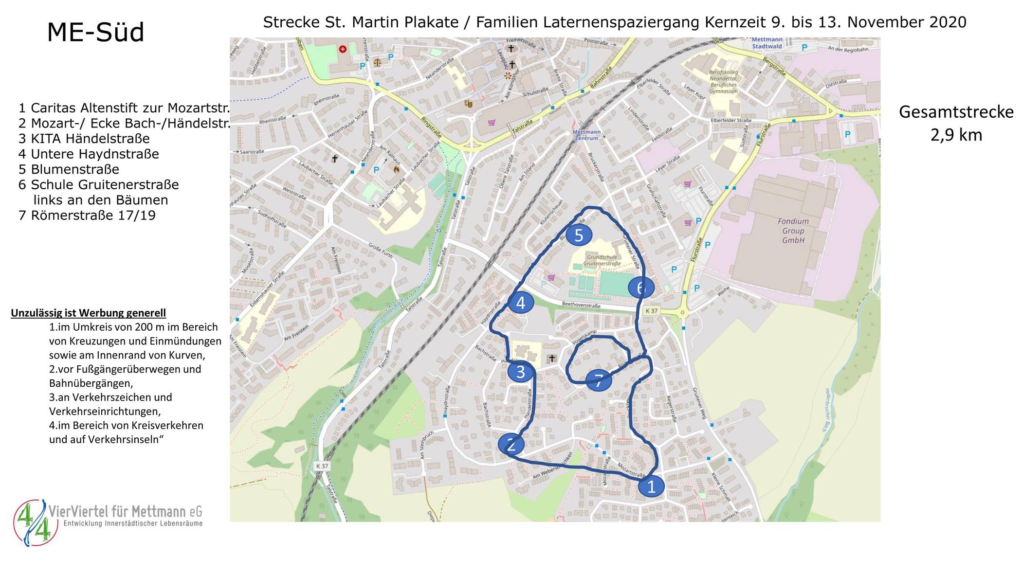  Der Rundgang in Mettmann Süd. 