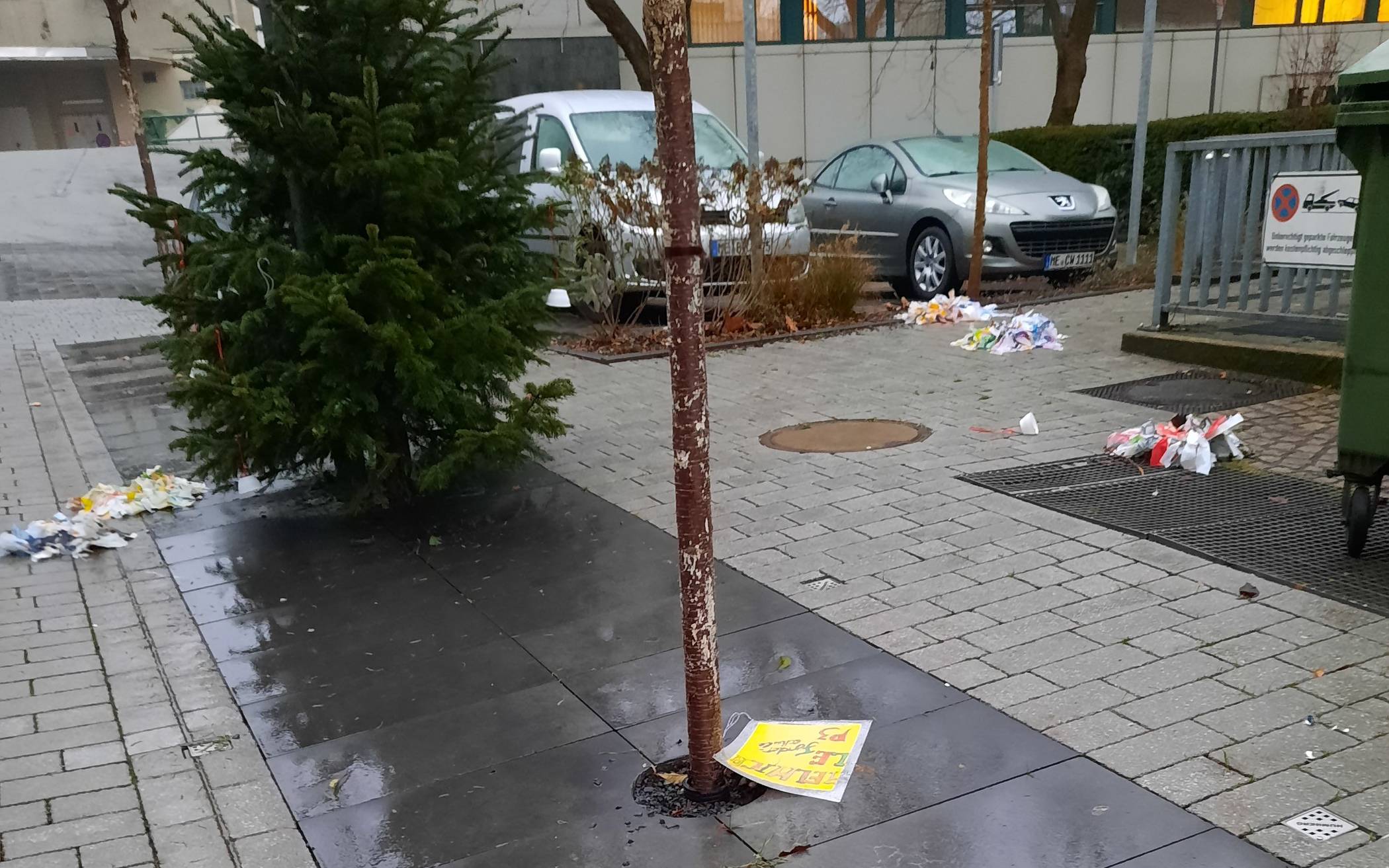 Randalierer stießen Weihnachtsbäume um