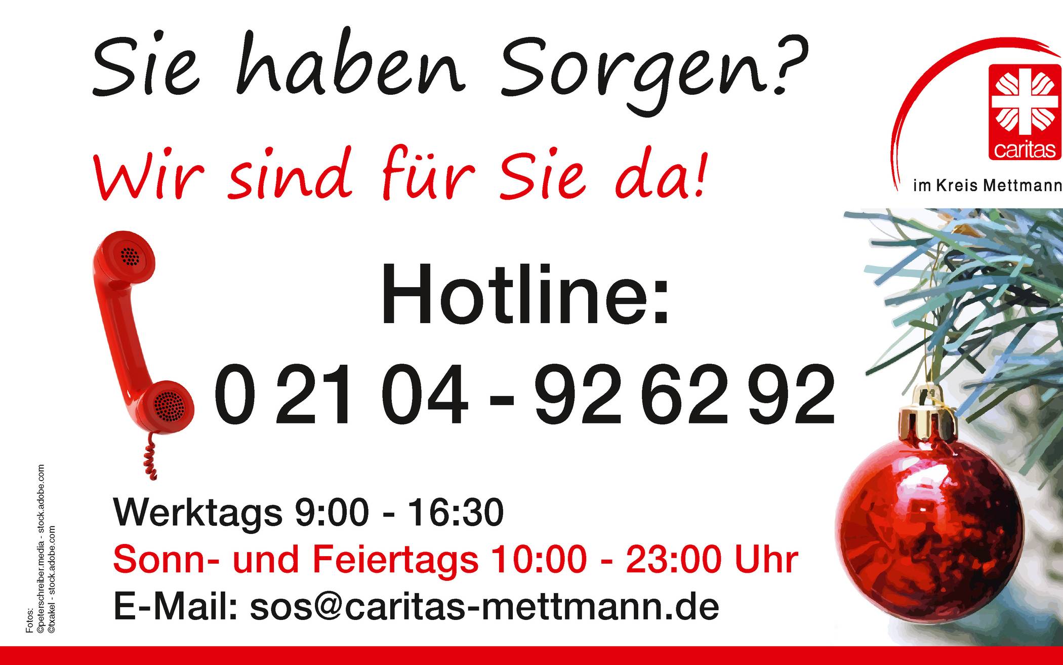 Hilfe bei Anruf: Caritas: Corona Hotline zu den Festtagen